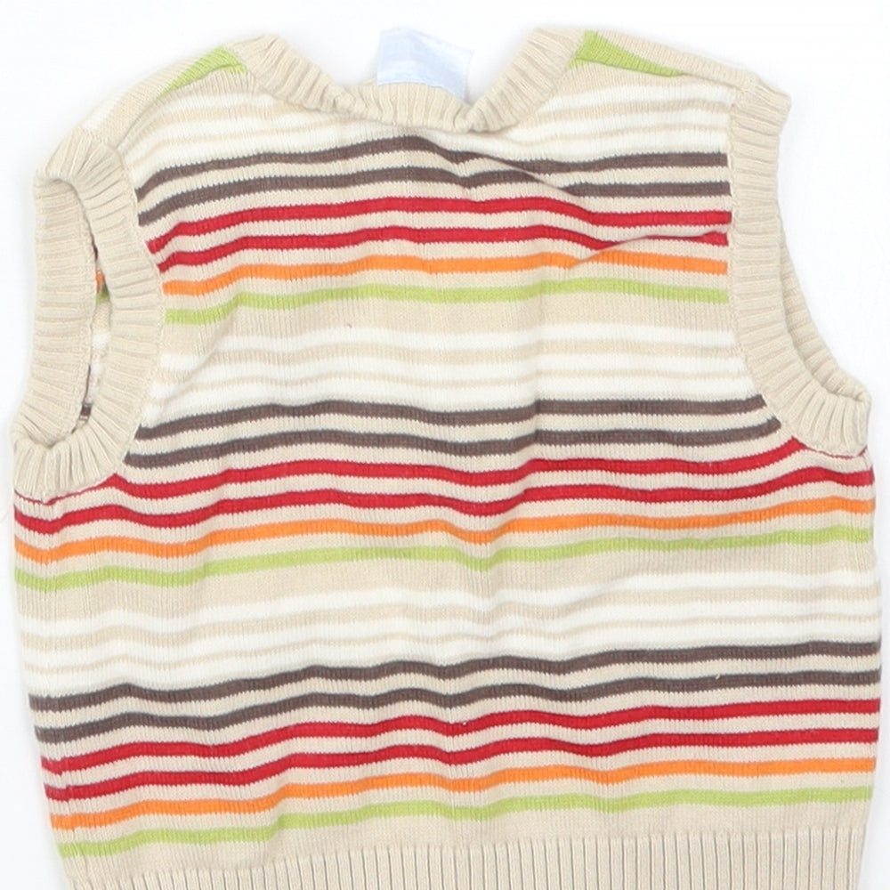 Cherokee Boys Beige Striped Knit Pullover Jumper Size 3-6 Months
