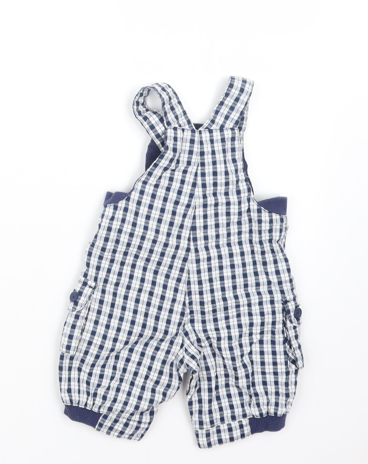 TU Boys Blue Check  Dungaree Outfit/Set Size 3-6 Months