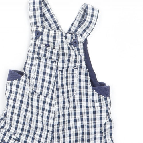 TU Boys Blue Check  Dungaree Outfit/Set Size 3-6 Months