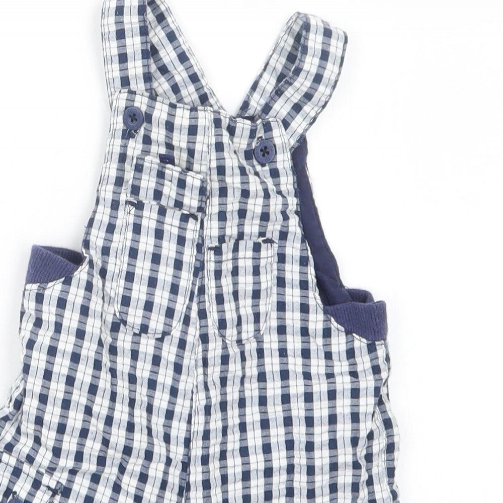 TU Boys Blue Check  Dungaree Outfit/Set Size 3-6 Months