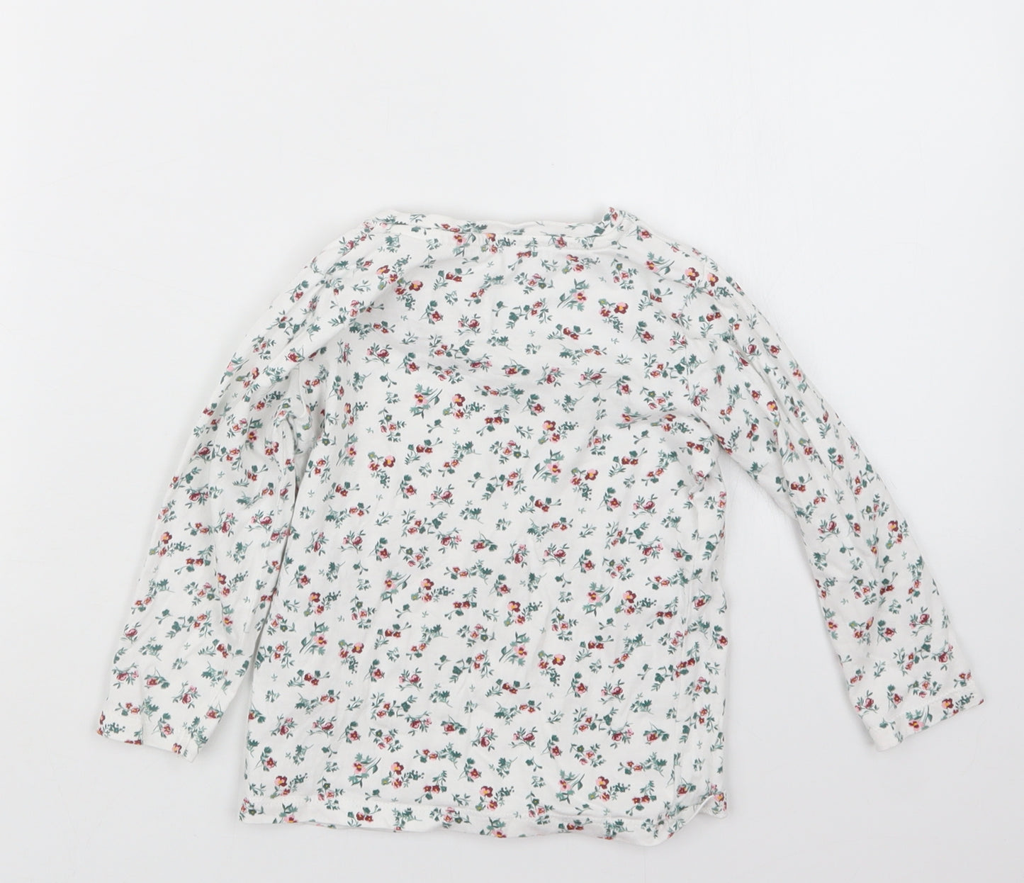 Matalan Girls White Floral  Basic T-Shirt Size 3-4 Years