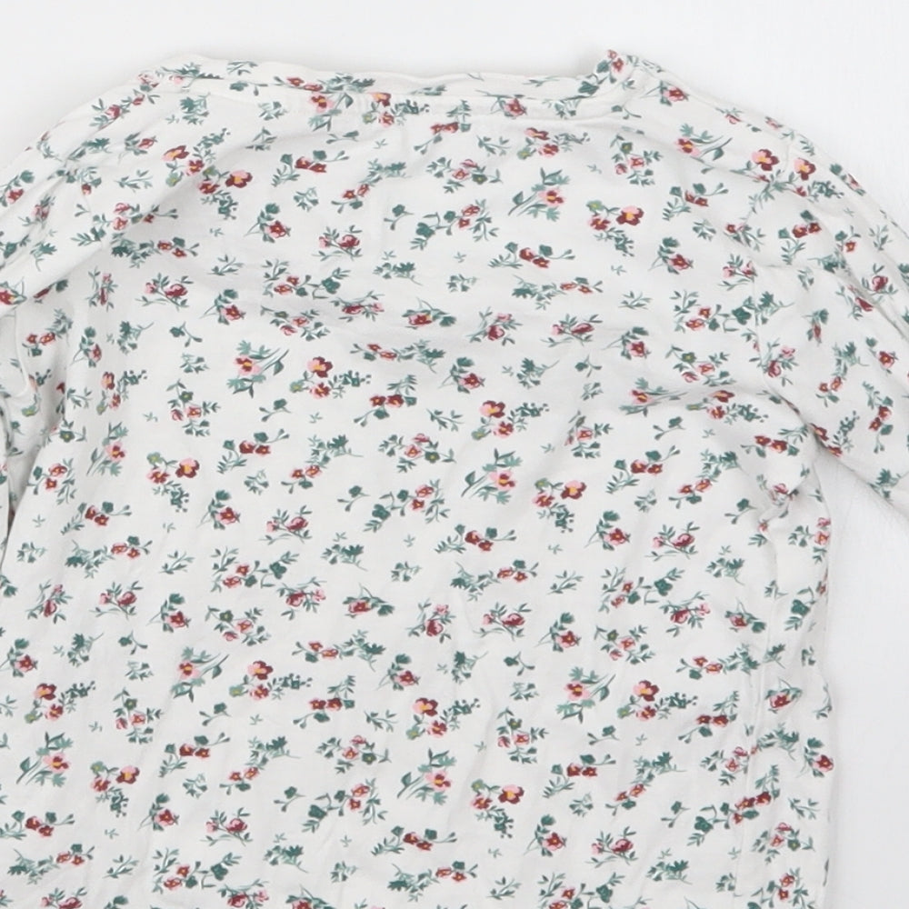 Matalan Girls White Floral  Basic T-Shirt Size 3-4 Years