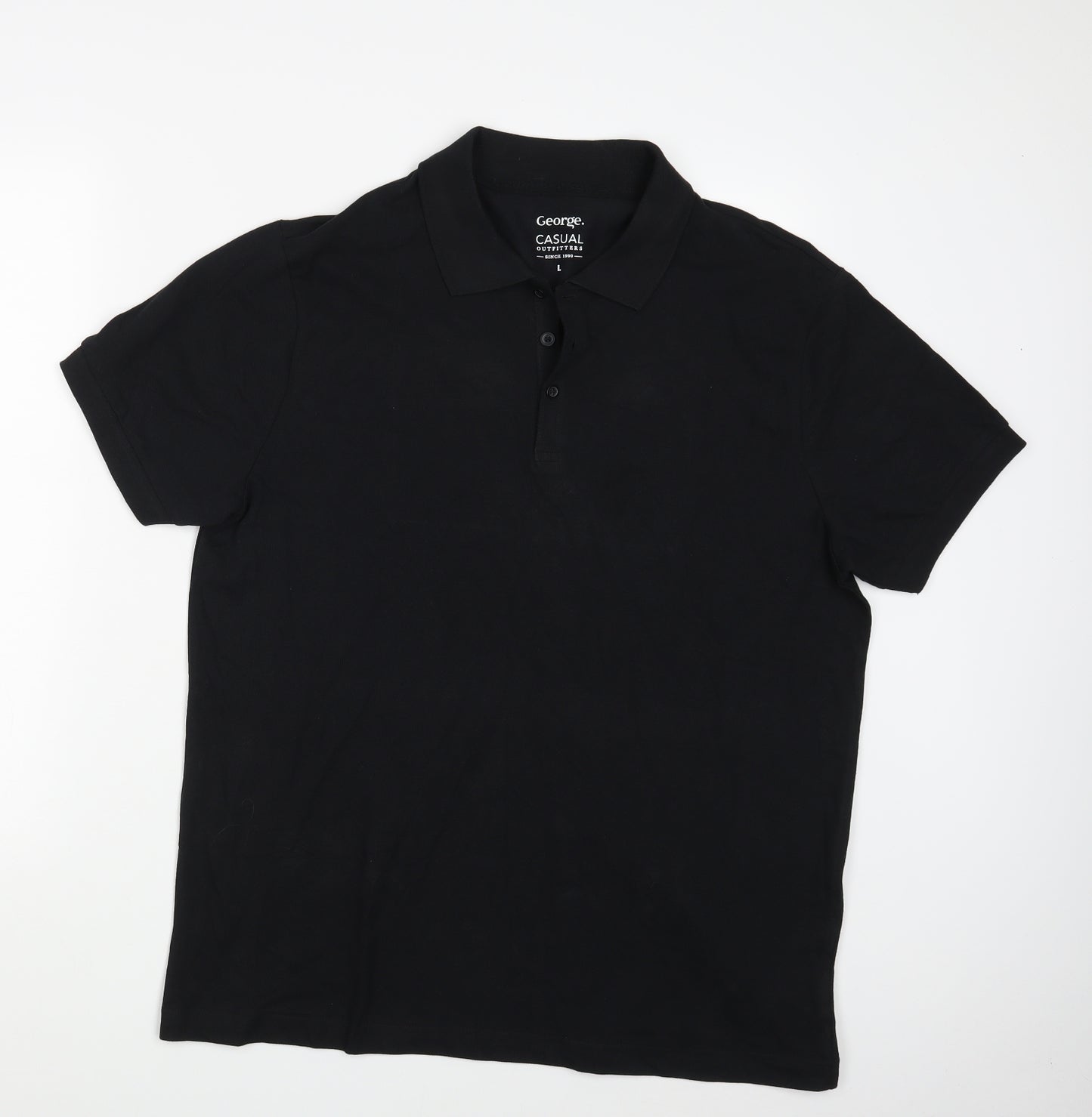 George Mens Black    Polo Size L
