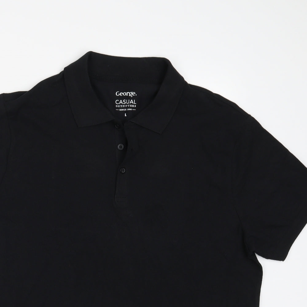 George Mens Black    Polo Size L