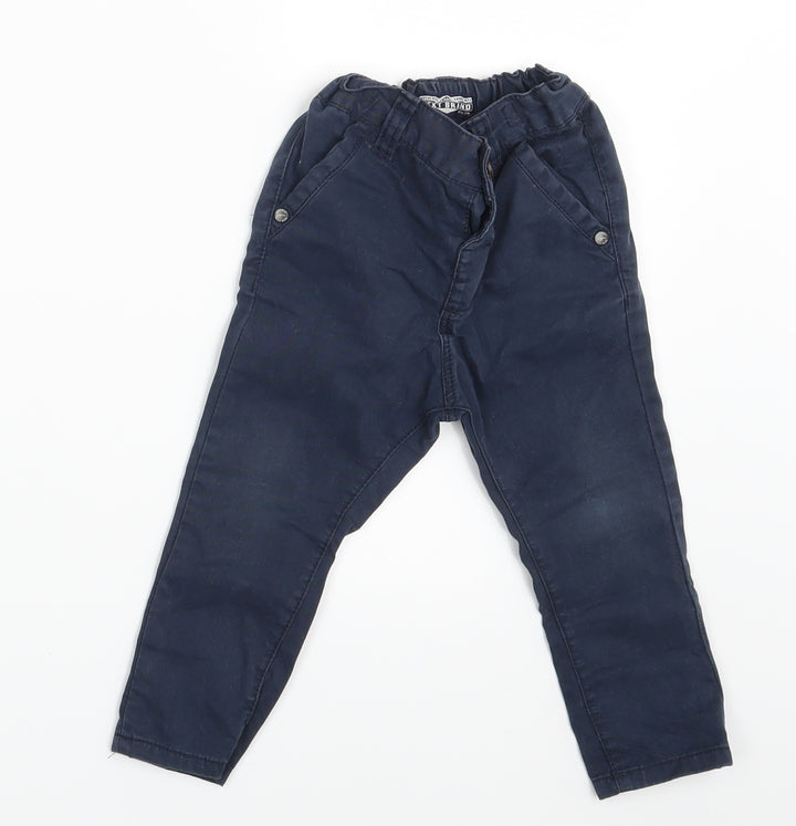 NEXT Boys Blue Denim Capri Trousers Size 9-12 Months - Waist 16in; Inside leg 11 in