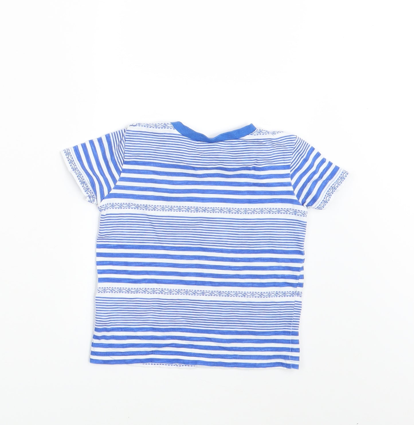 F&F Boys Blue Striped  Basic T-Shirt Size 9-12 Months