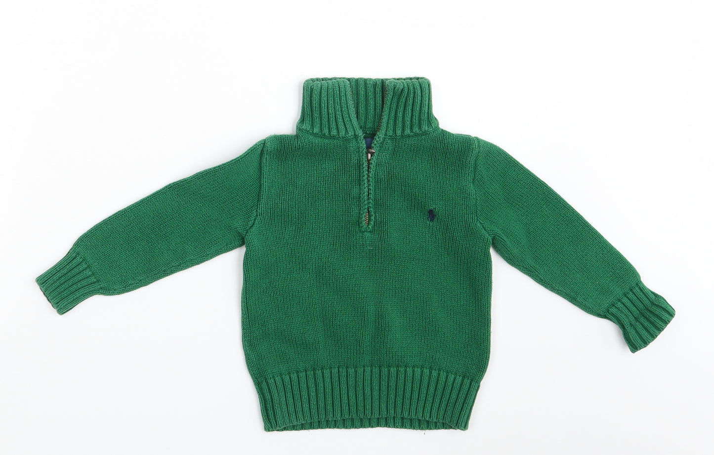 Polo by Ralph Lauren Boys Green  Knit Pullover Jumper Size 3 Years