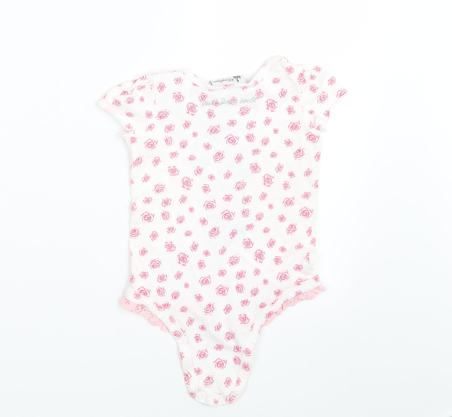 Disney Girls White Floral  Babygrow One-Piece Size 12-18 Months  - Minnie Mouse