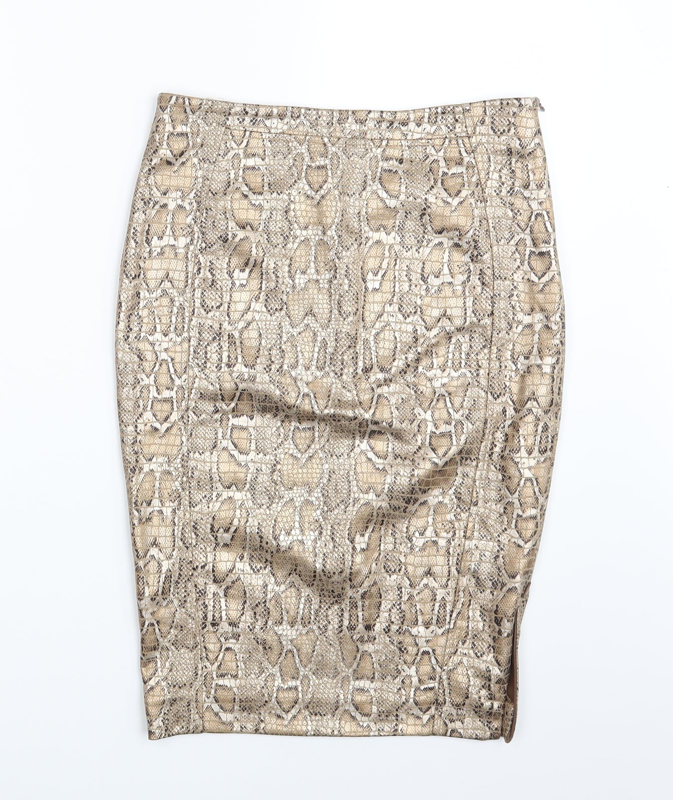 Vicolo Womens Gold Animal Print  Straight & Pencil Skirt One Size
