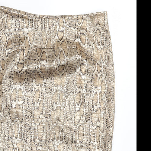 Vicolo Womens Gold Animal Print  Straight & Pencil Skirt One Size