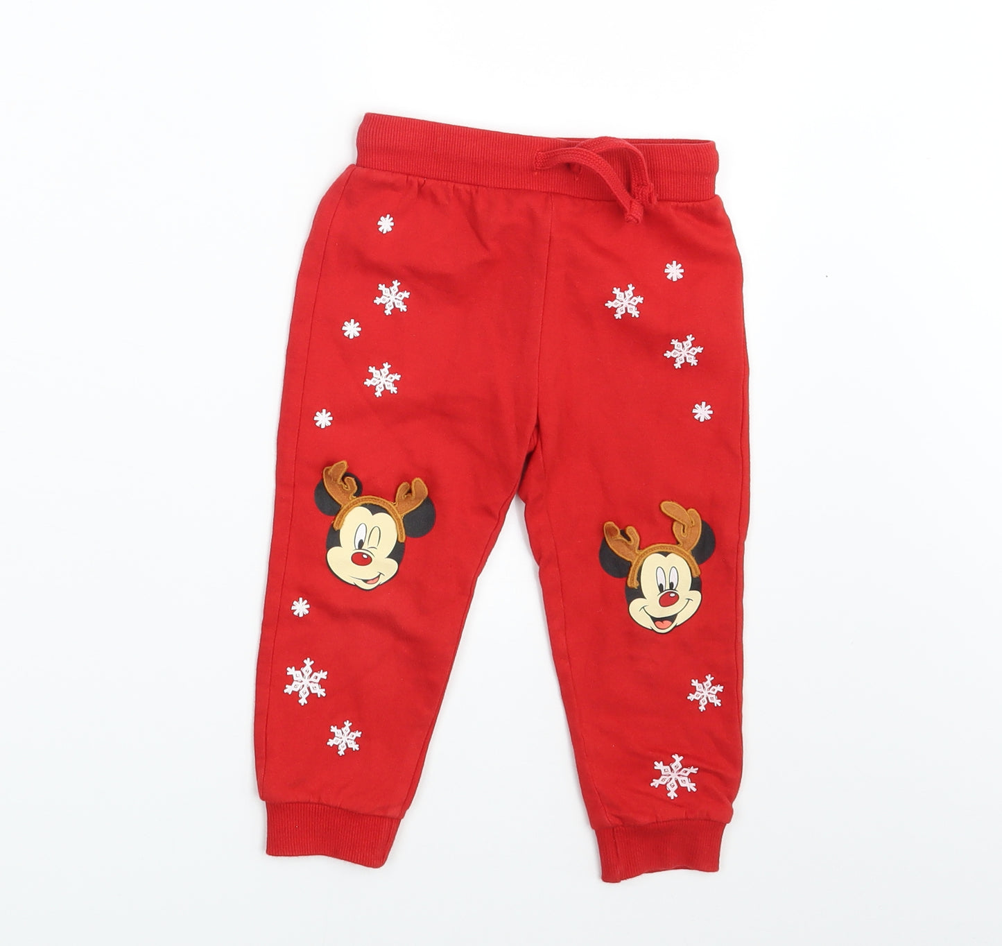 Disney Girls Red   Jogger Leggings Size 18-24 Months  - Waist 18in; Inside leg 12in