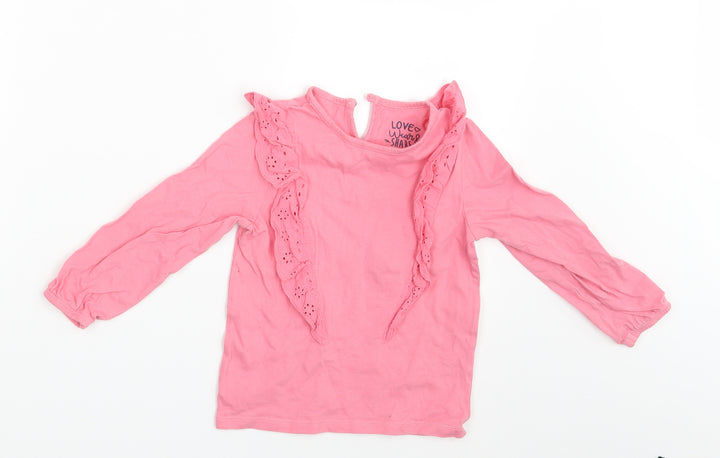 F&F Girls Pink Basic T-Shirt Size 24 Months