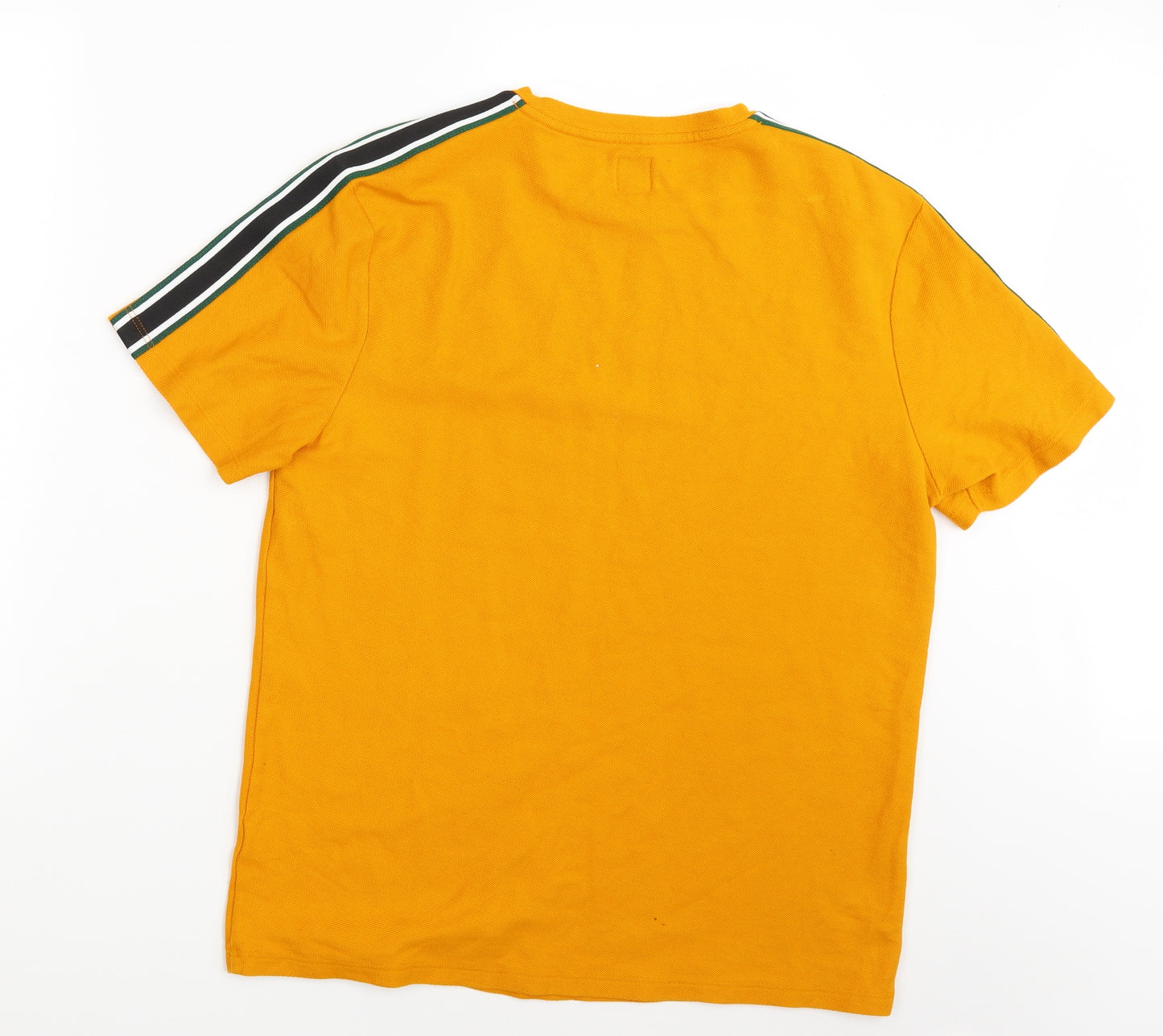 River Island Mens Yellow Striped   T-Shirt Size L