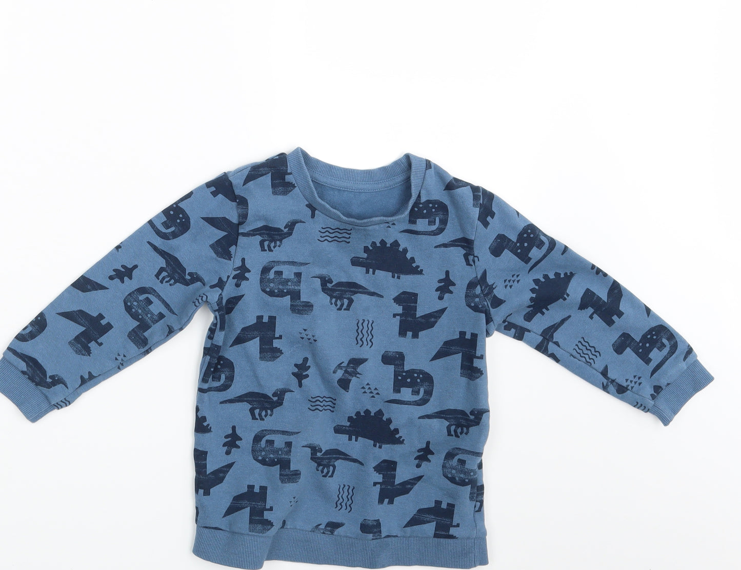 Matalan Boys Blue Animal Print  Pullover Jumper Size 4-5 Years