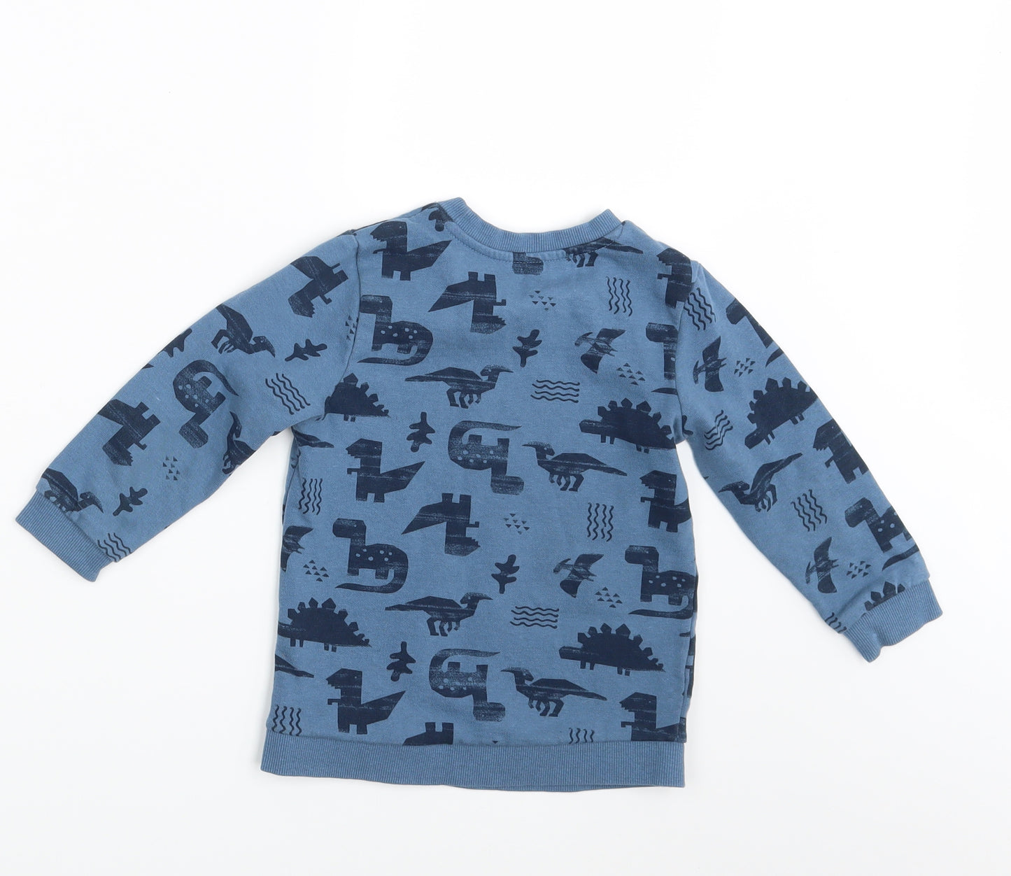 Matalan Boys Blue Animal Print  Pullover Jumper Size 4-5 Years