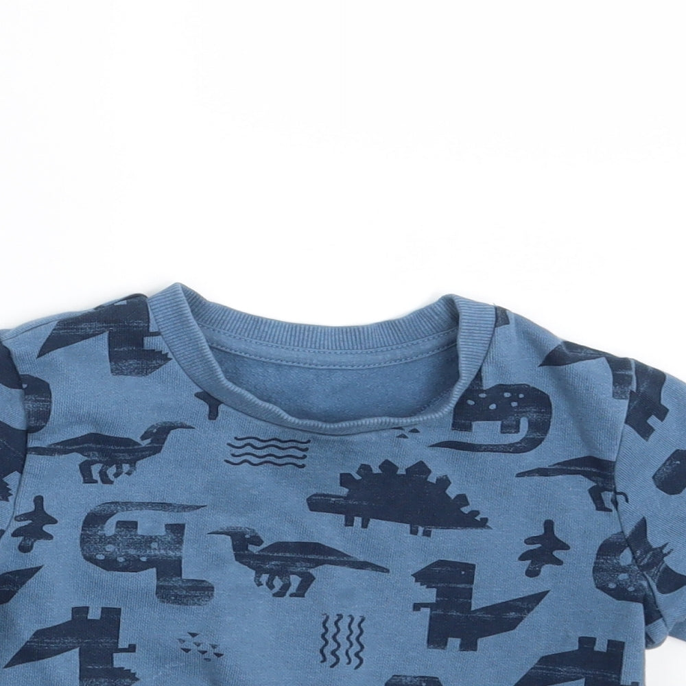 Matalan Boys Blue Animal Print  Pullover Jumper Size 4-5 Years