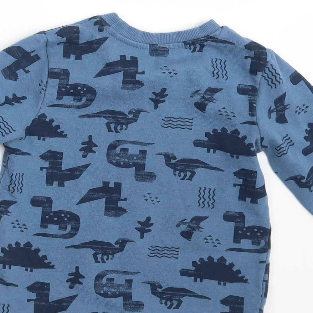 Matalan Boys Blue Animal Print  Pullover Jumper Size 4-5 Years