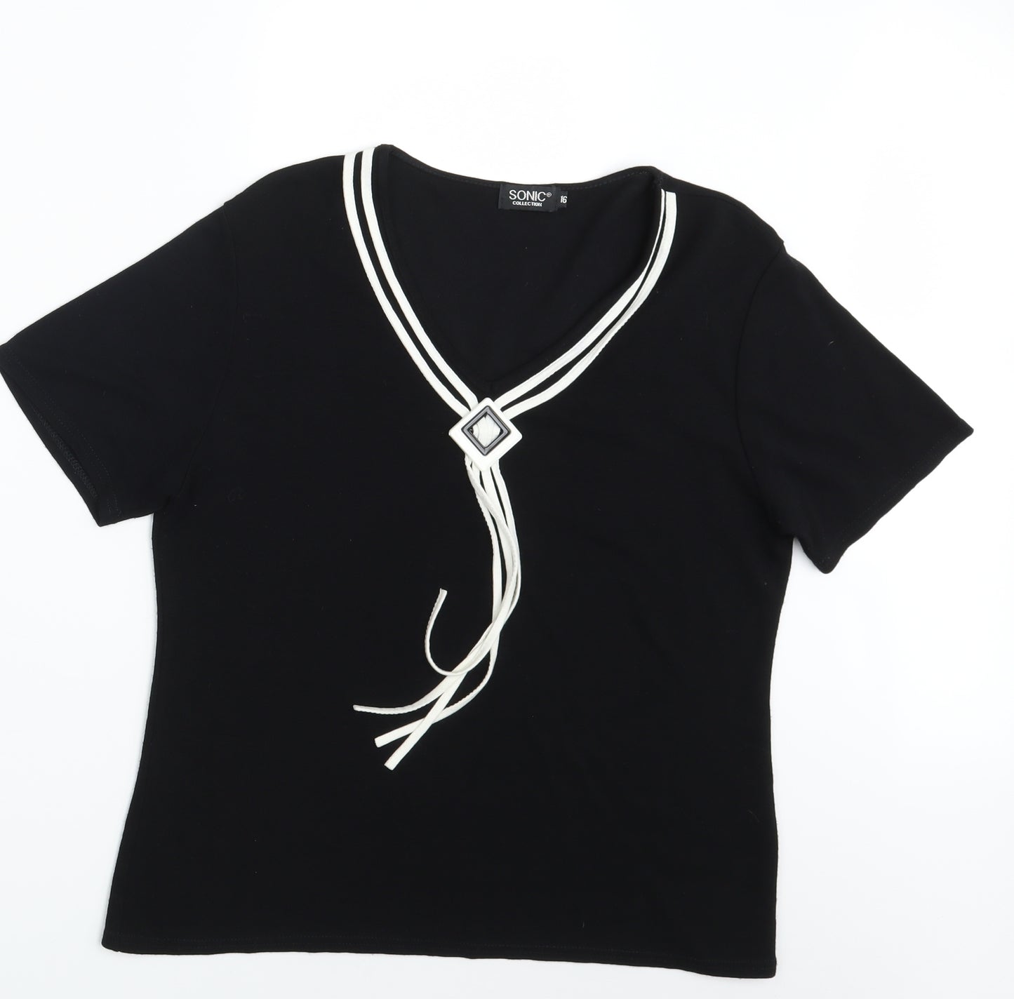 Sonic Womens Black   Basic T-Shirt Size 16
