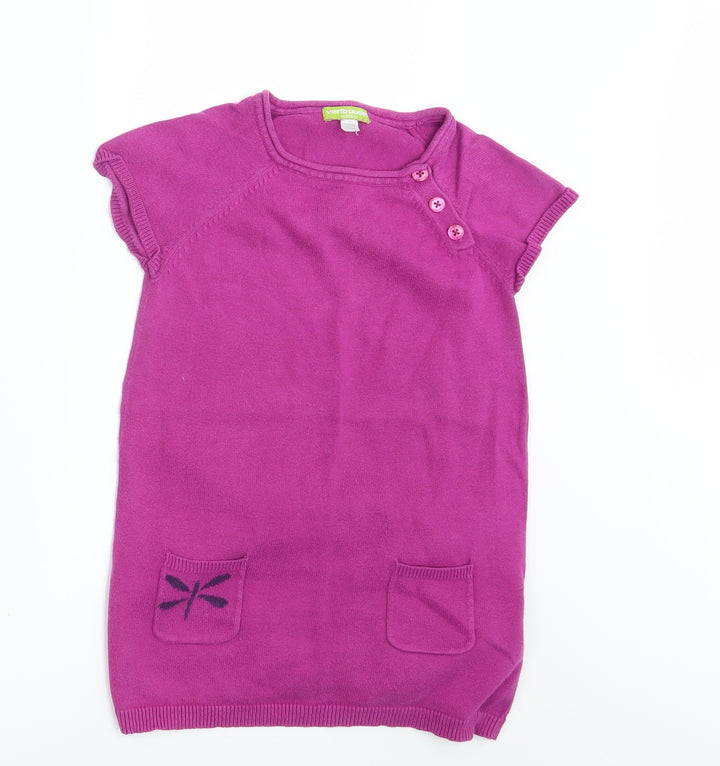 Vertbaudet Girls Purple Pullover Jumper Size 4 Years