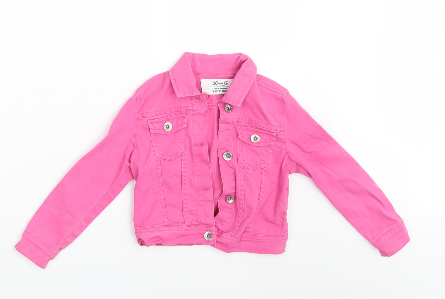 Denim Co. Girls Pink  Denim Jacket Coat Size 5-6 Years