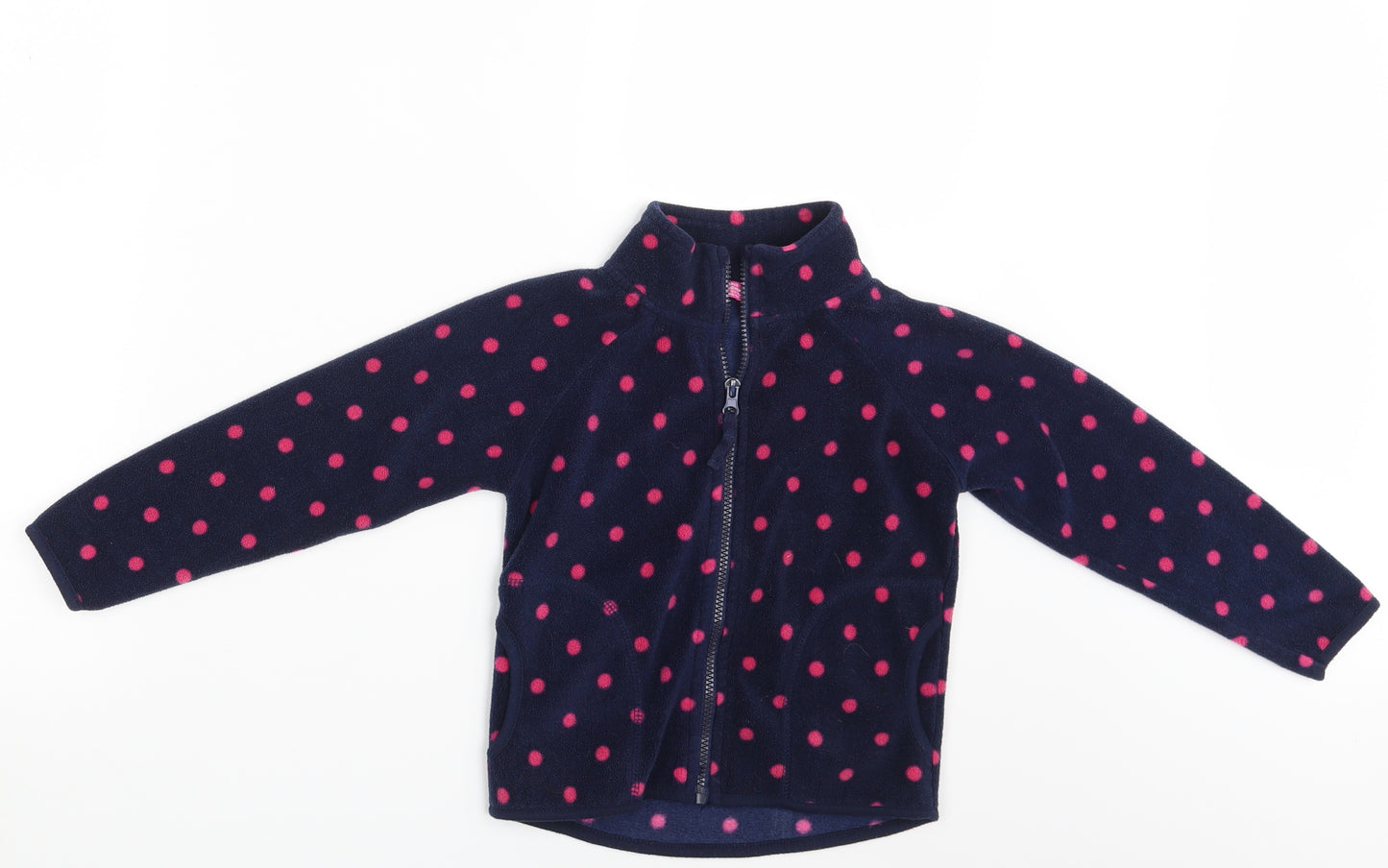 Young Dimension Girls Blue Polka Dot  Full Zip Jumper Size 5-6 Years