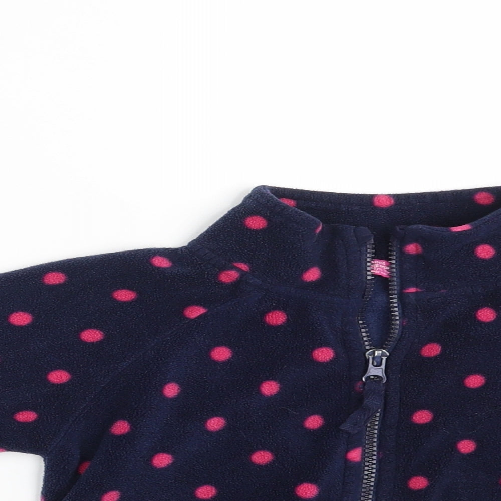 Young Dimension Girls Blue Polka Dot  Full Zip Jumper Size 5-6 Years