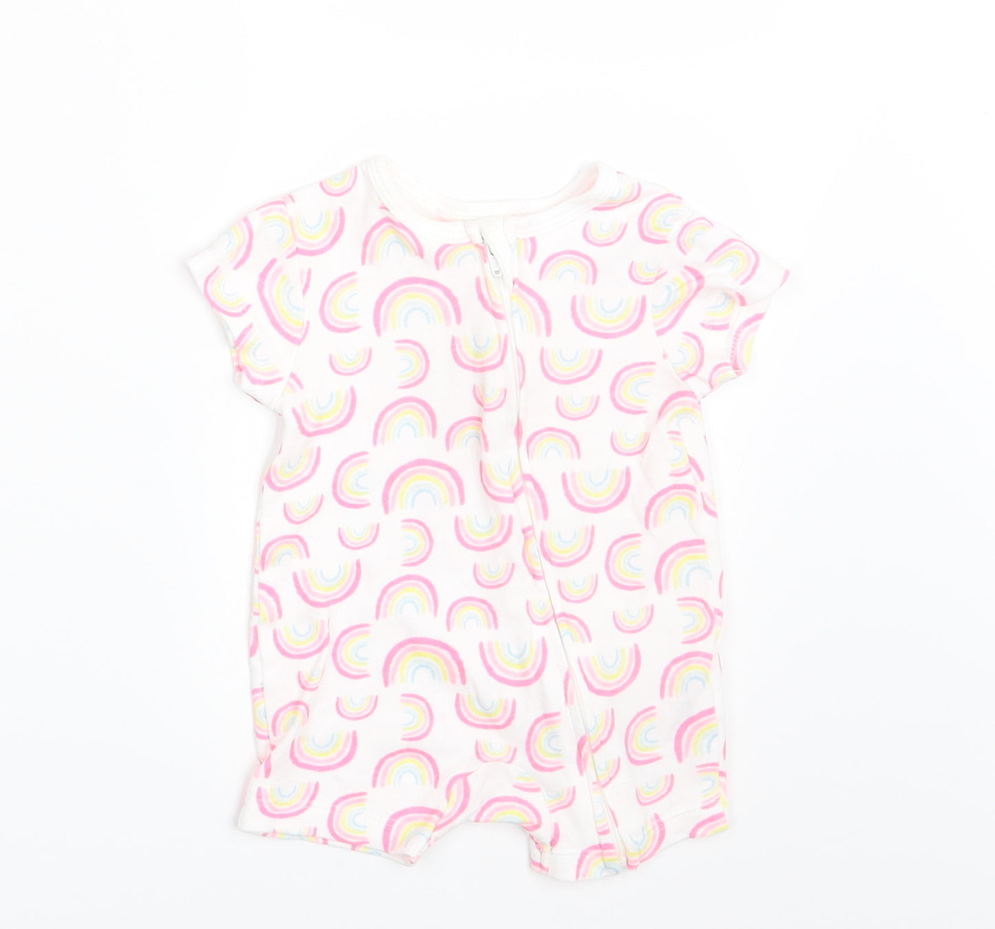 Primark Girls White Colourblock  Romper One-Piece Size 0-3 Months