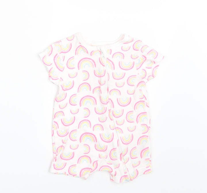Primark Girls White Colourblock  Romper One-Piece Size 0-3 Months