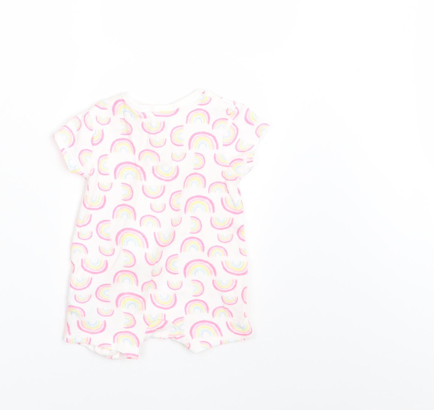 Primark Girls White Colourblock  Romper One-Piece Size 0-3 Months