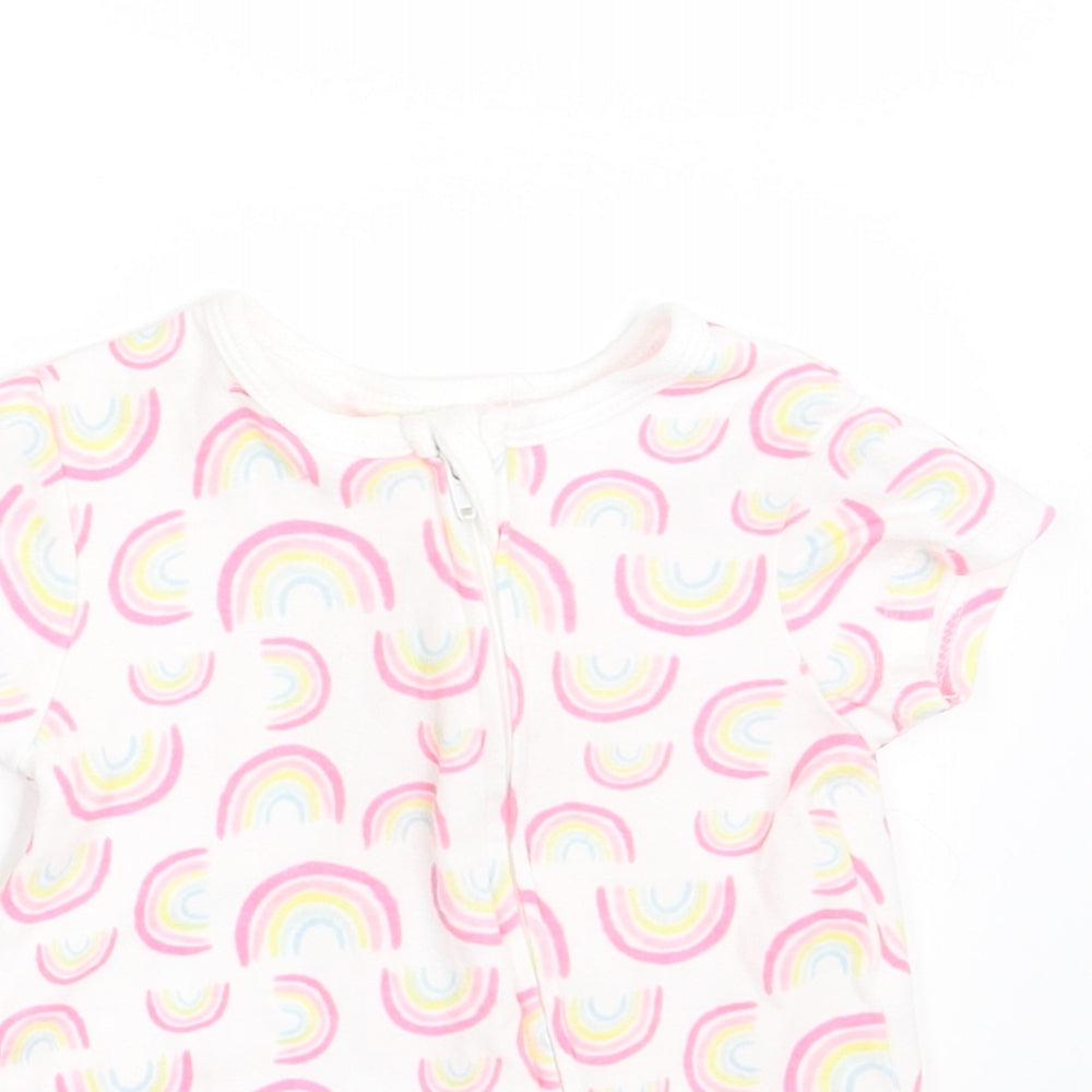 Primark Girls White Colourblock  Romper One-Piece Size 0-3 Months