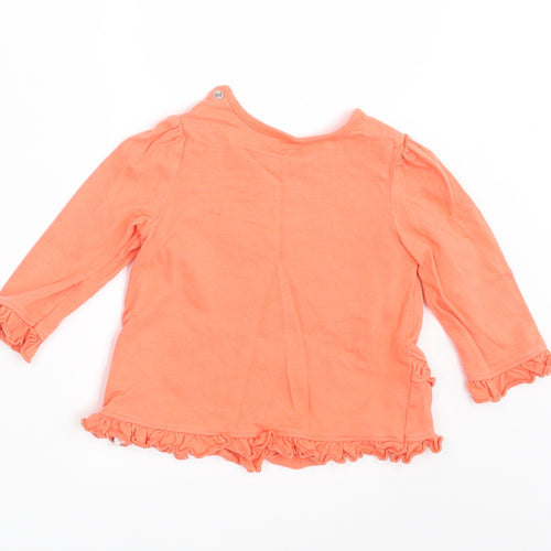 Nutmeg Girls Orange Floral  Basic T-Shirt Size 6-9 Months
