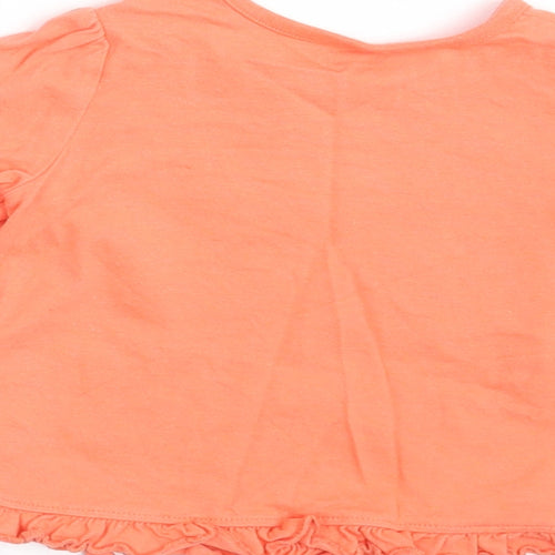 Nutmeg Girls Orange Floral  Basic T-Shirt Size 6-9 Months