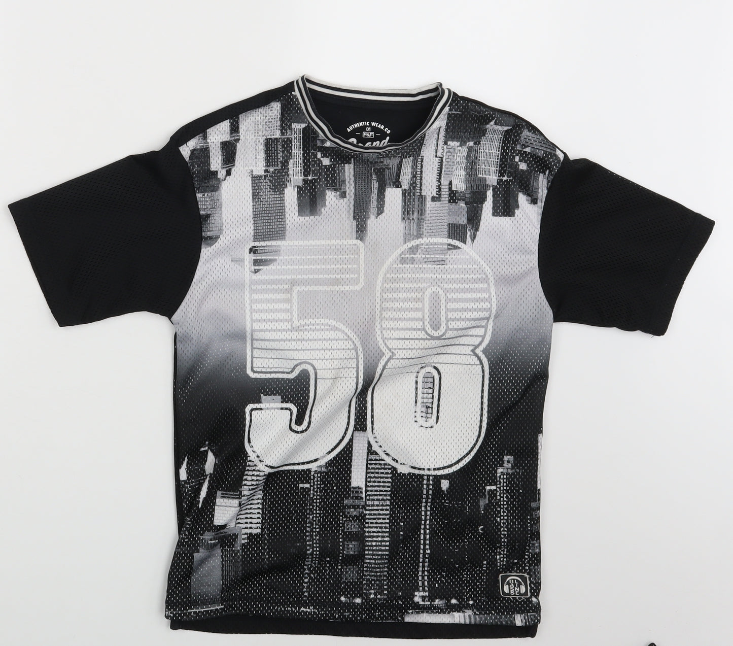 F&F Boys Black   Basic T-Shirt Size 7-8 Years