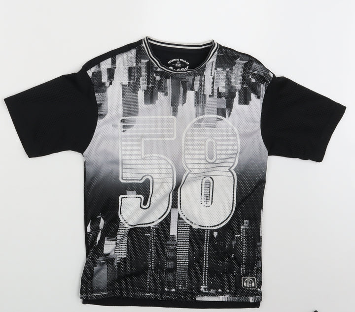F&F Boys Black   Basic T-Shirt Size 7-8 Years