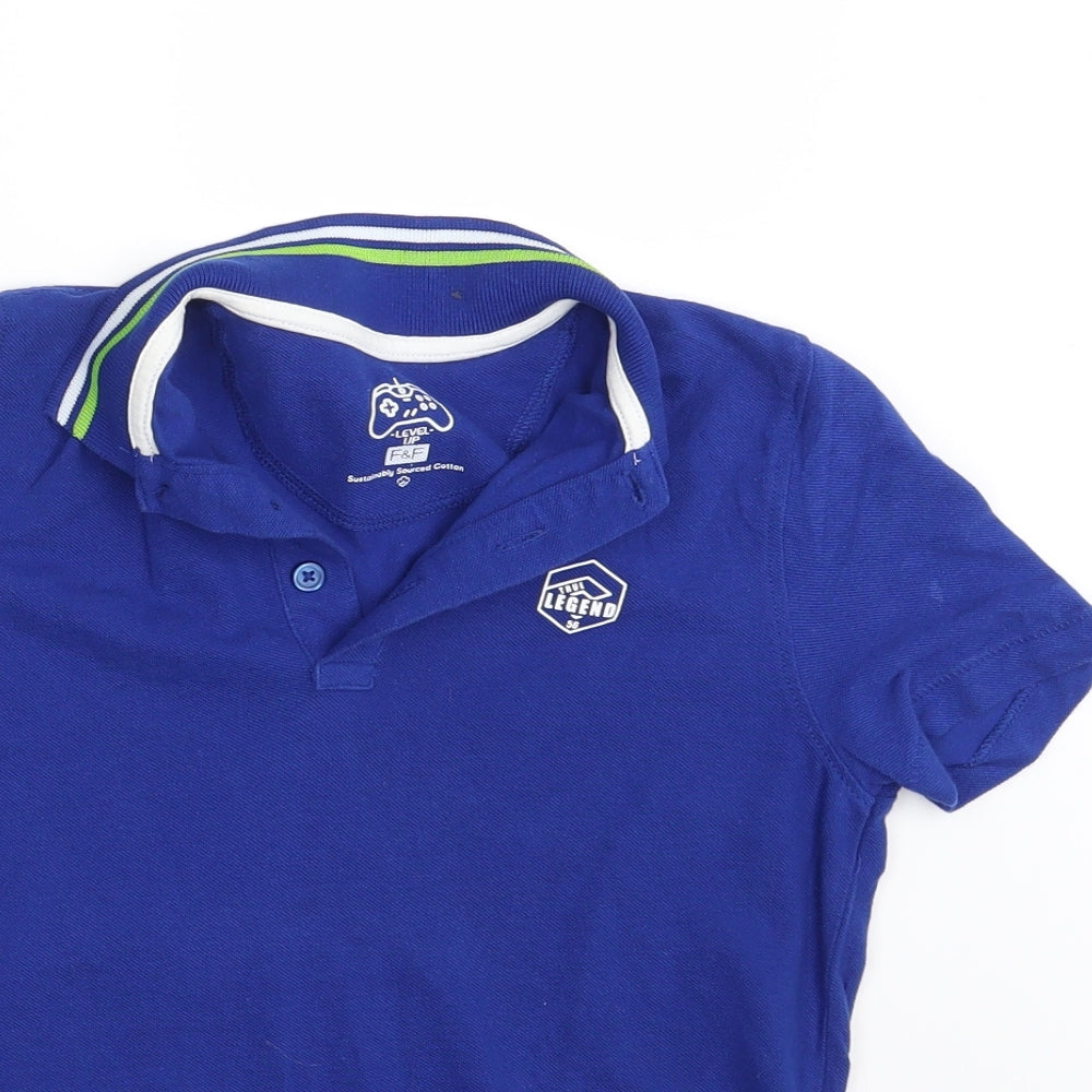 F&F Boys Blue   Pullover Polo Size 9-10 Years