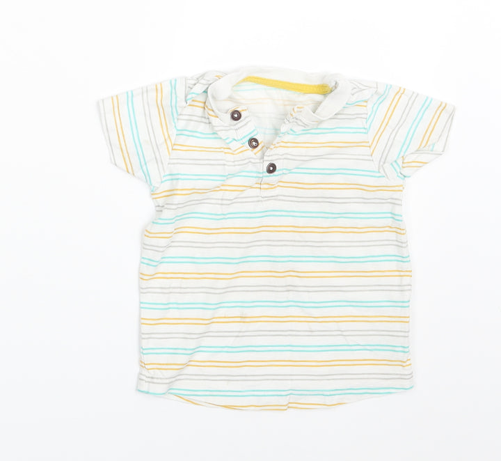 Matalan Boys White Striped Basic T-Shirt Size 24 Months