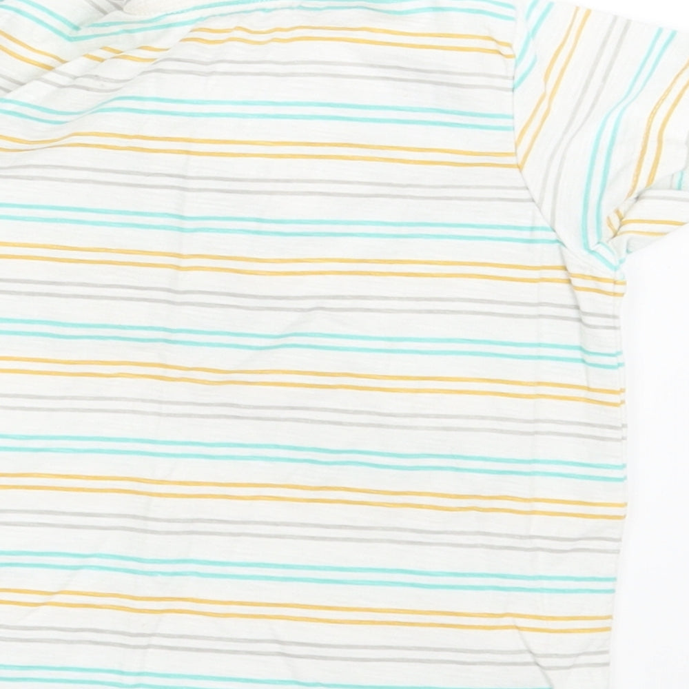 Matalan Boys White Striped  Basic T-Shirt Size 24 Months