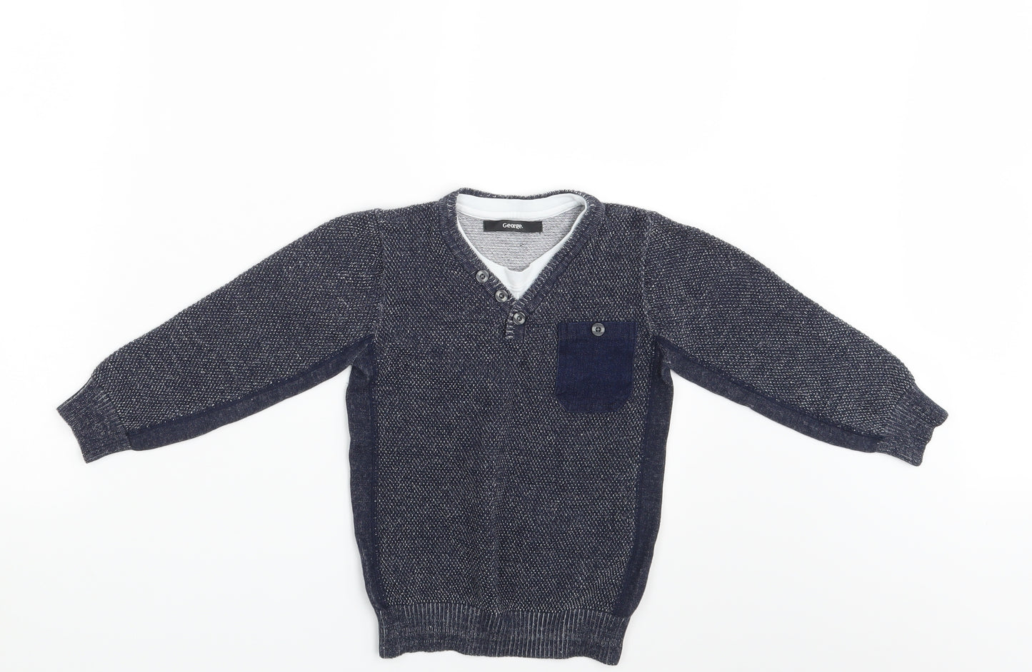 George Boys Blue   Pullover Jumper Size 5-6 Years