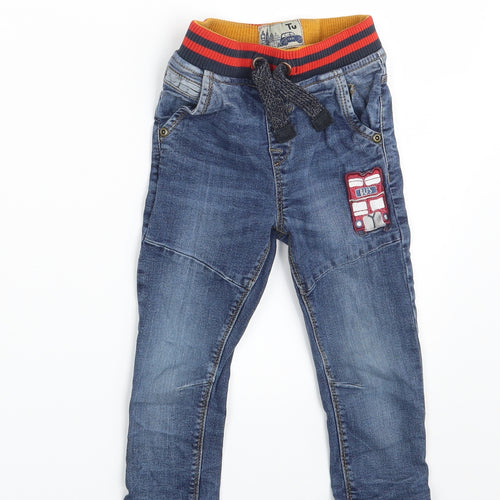 TU Girls Blue  Denim Capri Jeans Size 24 Months  - Waist 16in; Inside  leg 14in