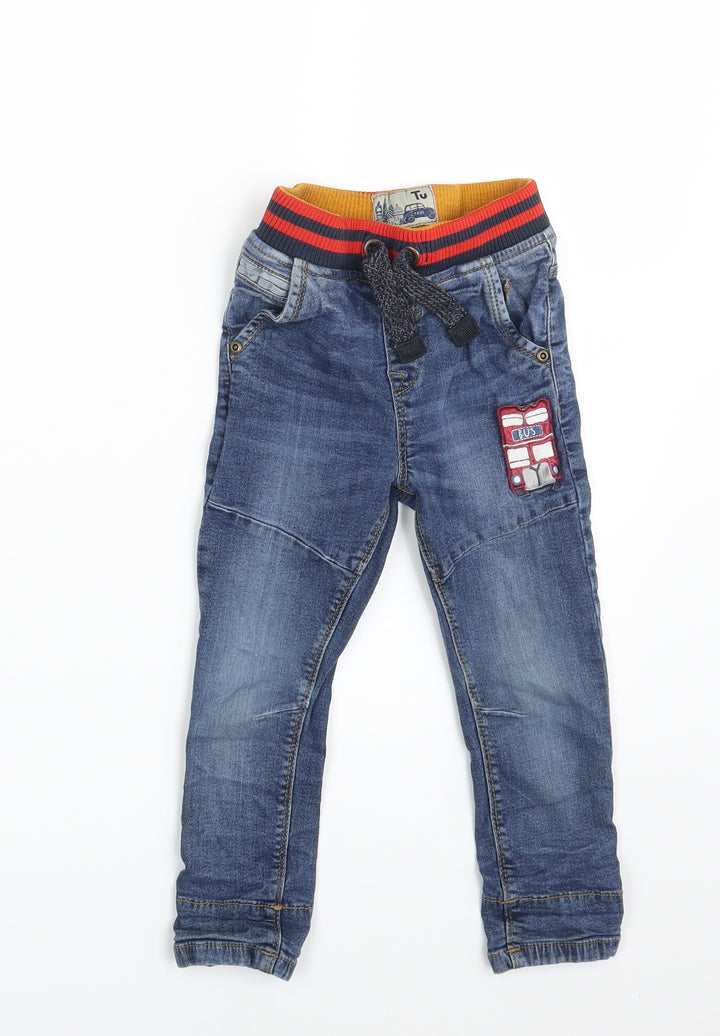 TU Girls Blue  Denim Capri Jeans Size 24 Months  - Waist 16in; Inside  leg 14in
