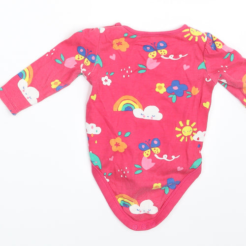 F&F Girls Pink Floral  Romper One-Piece Size 6-9 Months
