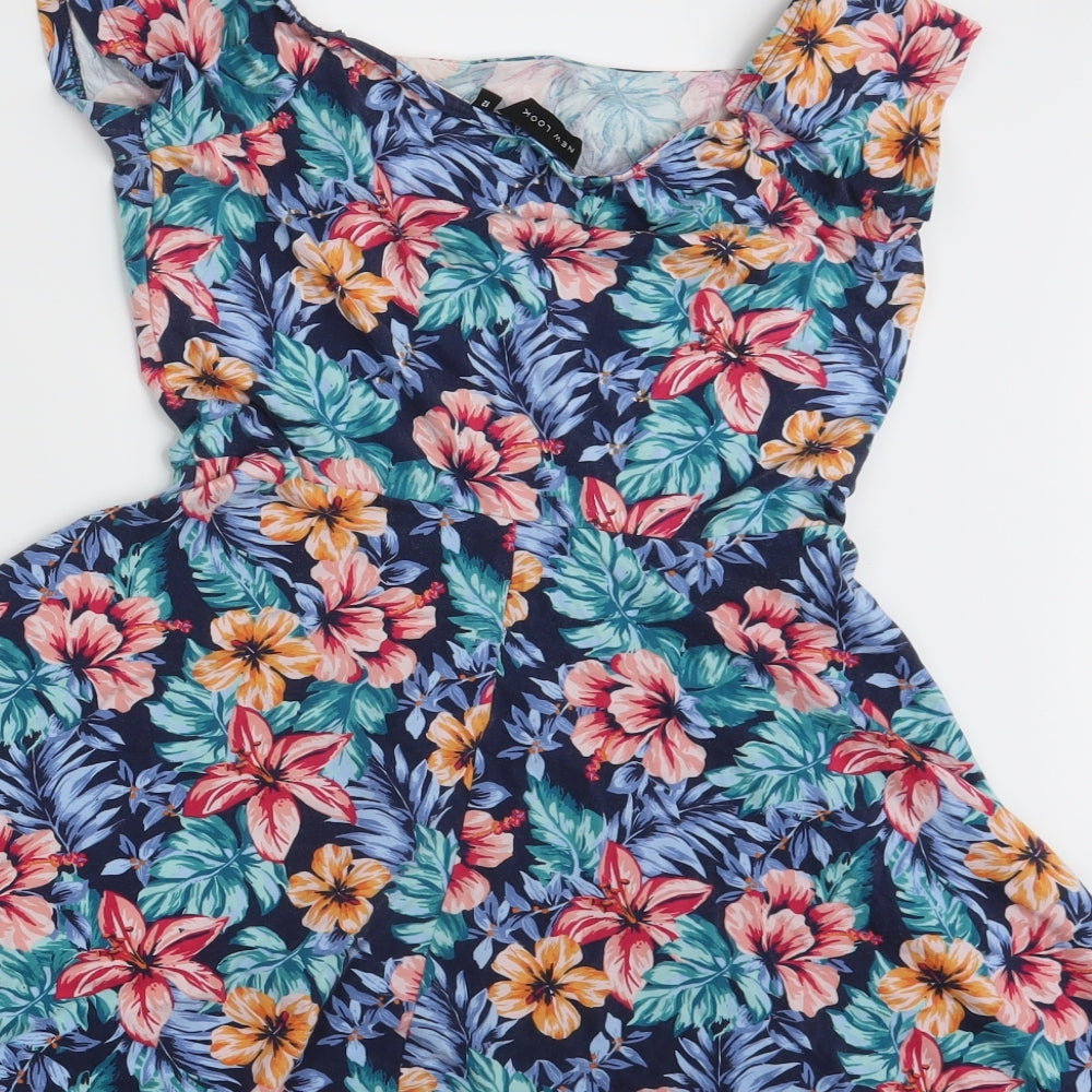 New Look Womens Multicoloured Floral  T-Shirt Dress  Size 12