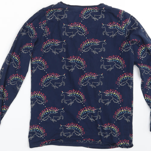 M&S Girls Blue Animal Print  Top Pyjama Top Size 12-13 Years  - Unicorn