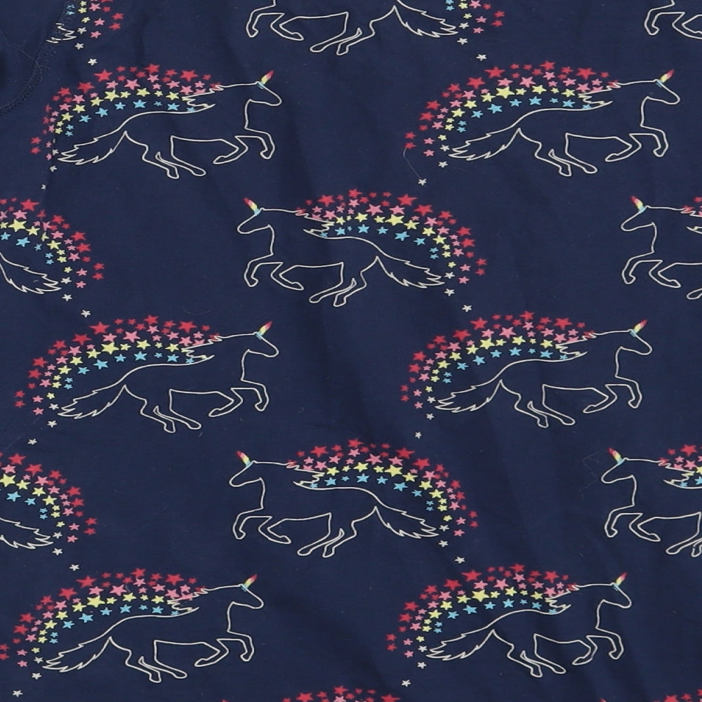 M&S Girls Blue Animal Print  Top Pyjama Top Size 12-13 Years  - Unicorn