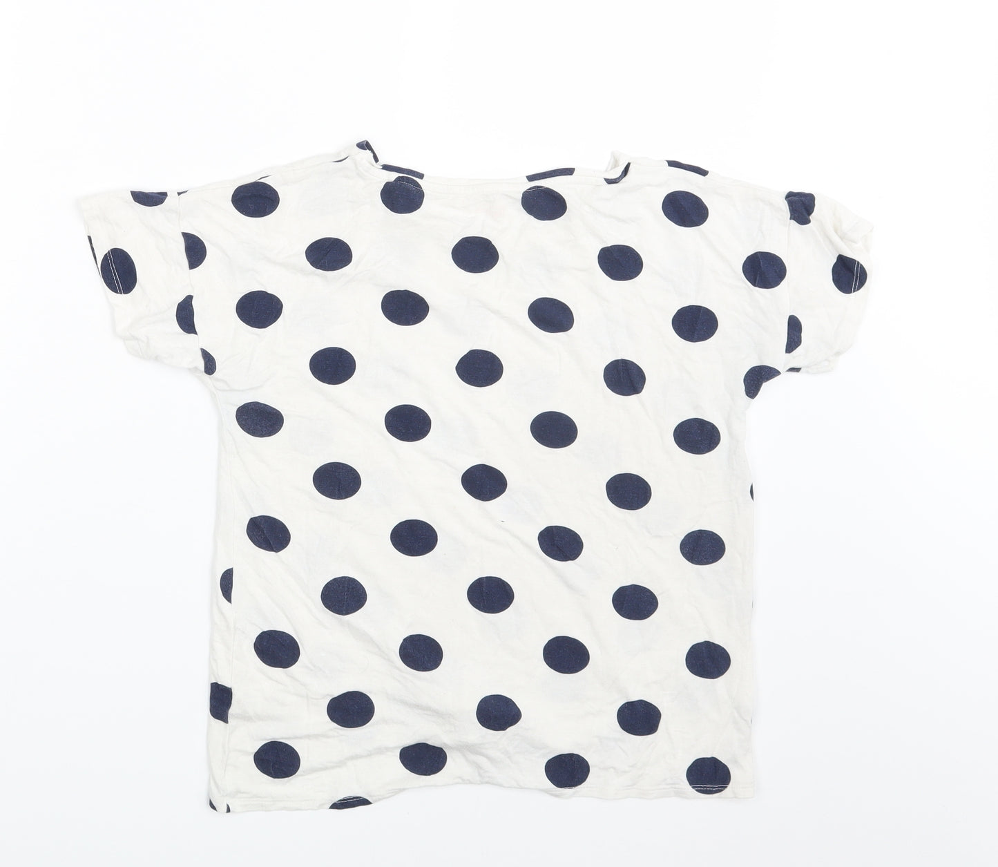 TU Girls White Polka Dot  Basic T-Shirt Size 13 Years