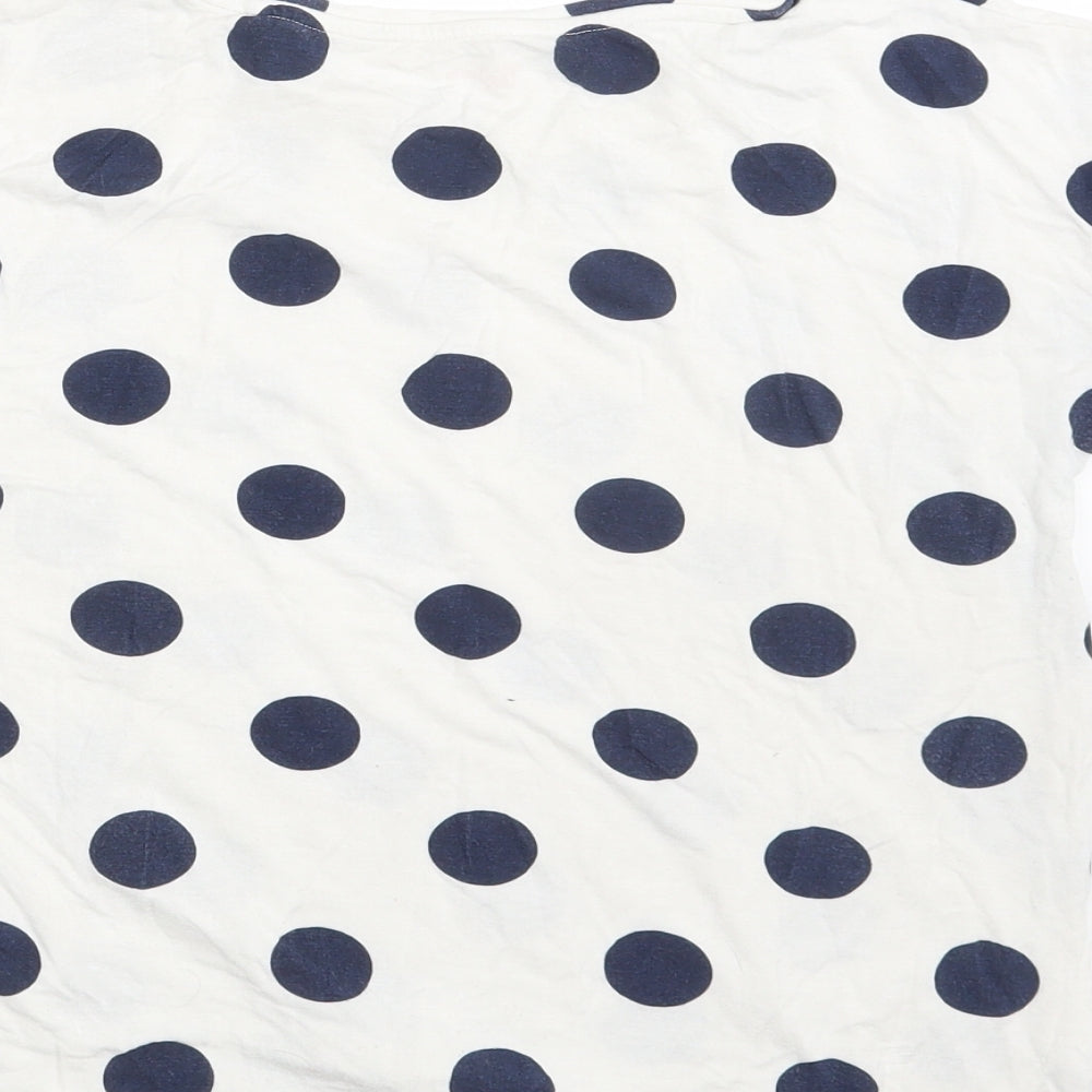 TU Girls White Polka Dot  Basic T-Shirt Size 13 Years