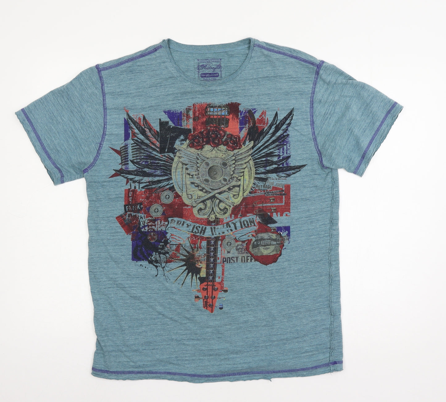 Retrofit Mens Blue  Jersey  T-Shirt Size M  - Union Jack