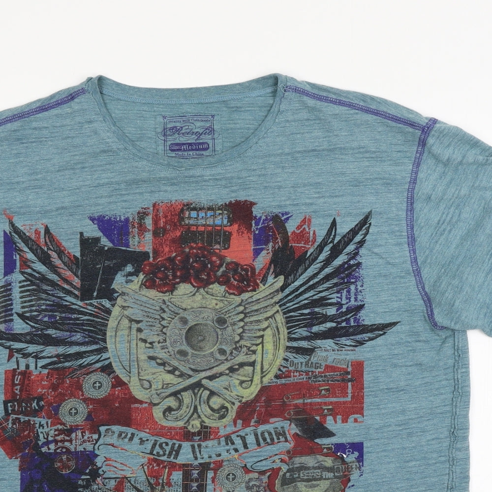 Retrofit Mens Blue  Jersey  T-Shirt Size M  - Union Jack
