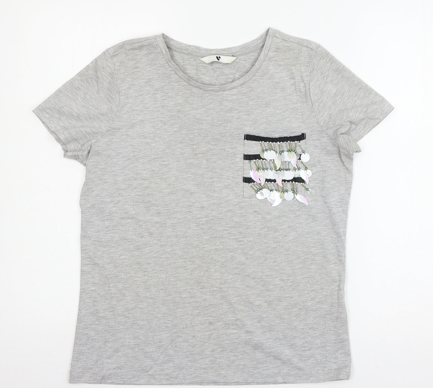 Very Womens Grey  Jersey Basic T-Shirt Size 10