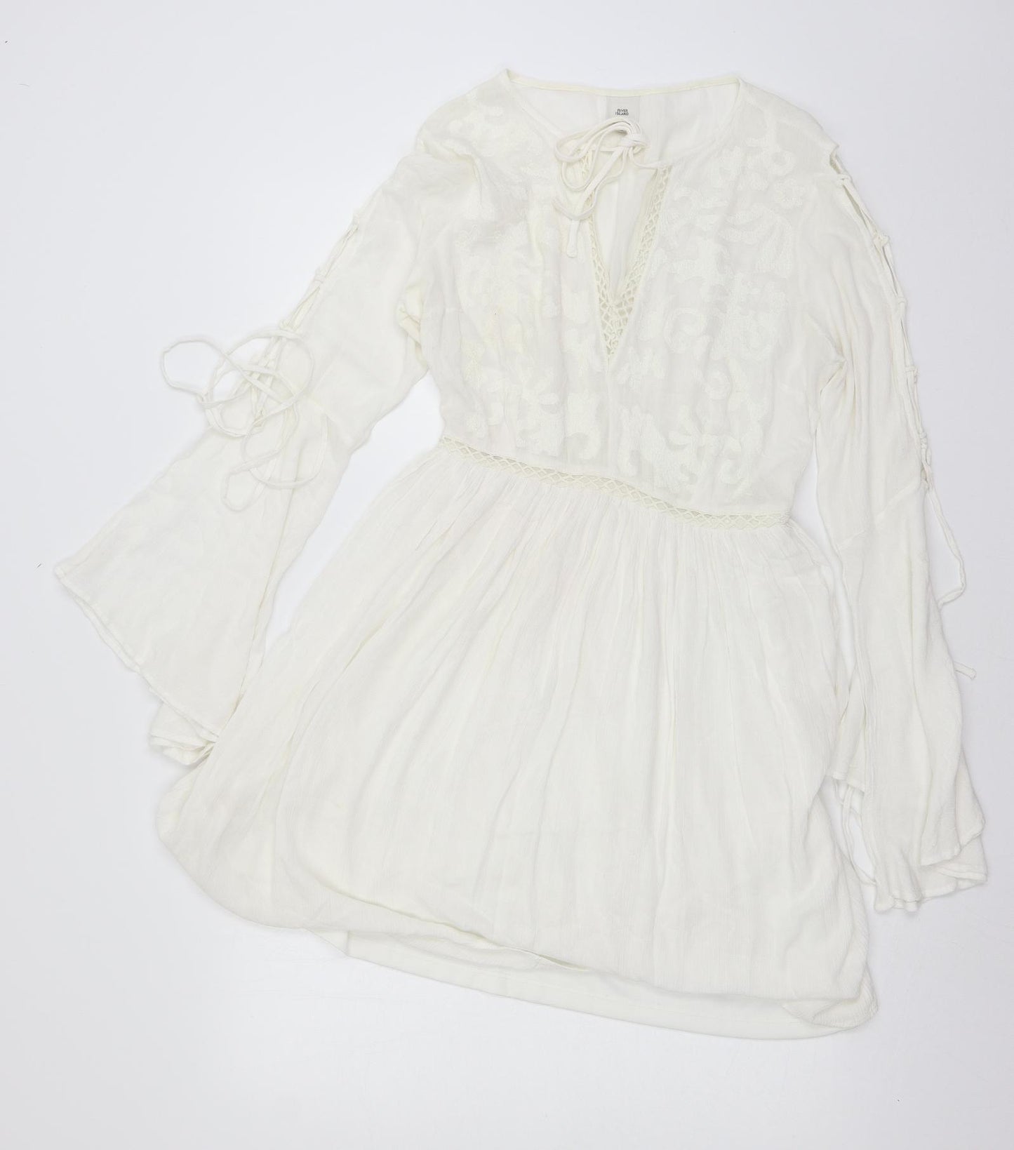 River Island Womens Ivory   Skater Dress  Size 10